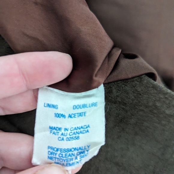 DANIER VINTAGE Forest Green Artsy Bohemian Retro Leather 90's Long Blazer Small - Picture 14 of 15